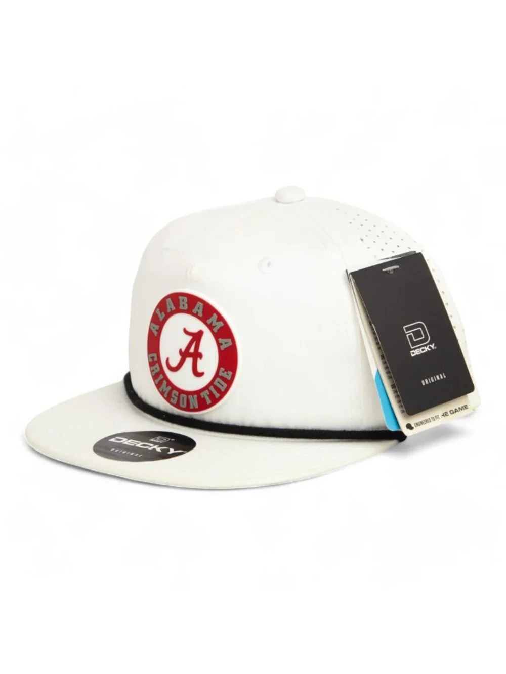 Alabama Crimson Tide 3D Perforated Rope Hat- White/ Black